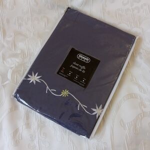 Cotton Twin Navy Bed Skirt